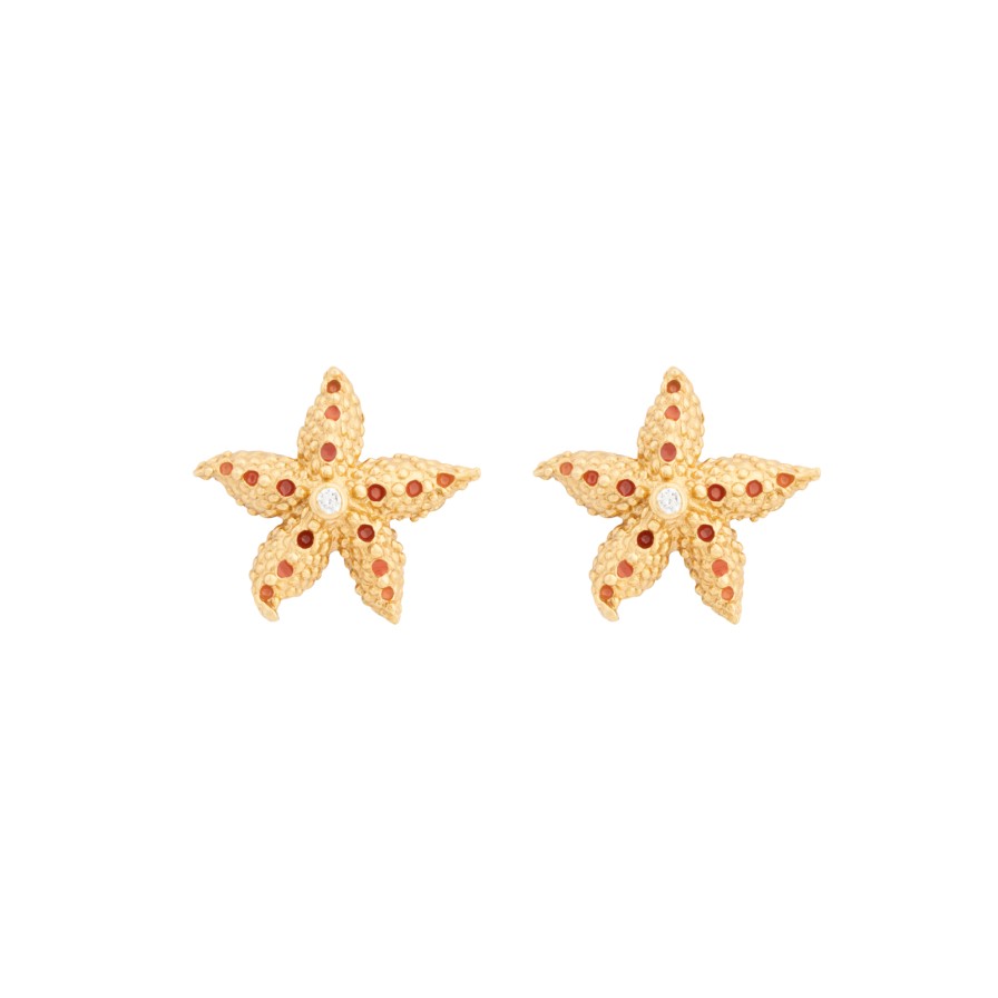 Brincos Brincos | Enamel Starfish Earrings (M) Carolina Curado Jewelry